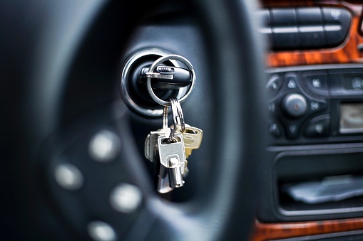File photo. Keys in the ignition of a vehicle.