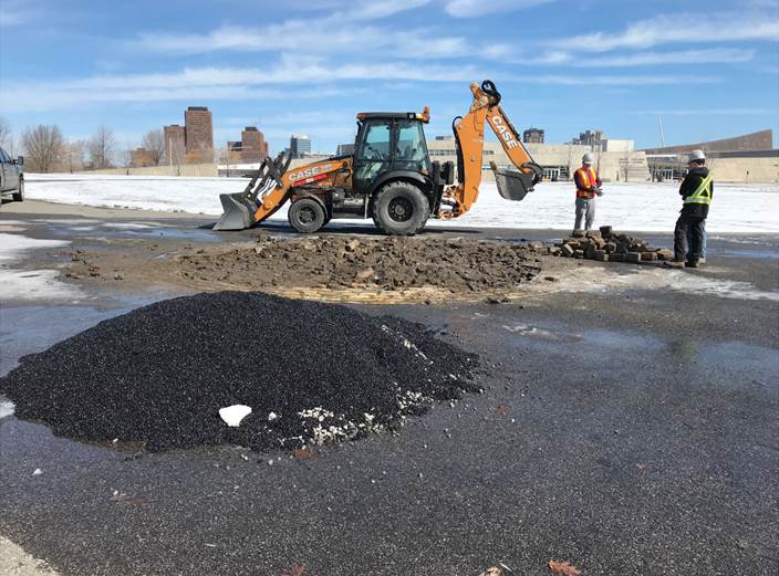 The NCC began work on Thursday to cover up a cobblestone circle near the War Museum where a killdeer nested last June, delaying the set up of Bluesfest.