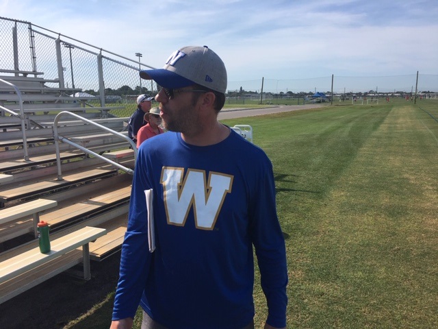 Winnipeg Blue Bombers GM Kyle Walters at the team's recent free agent camp at IMG Acamedy in Bradenton, Fla.