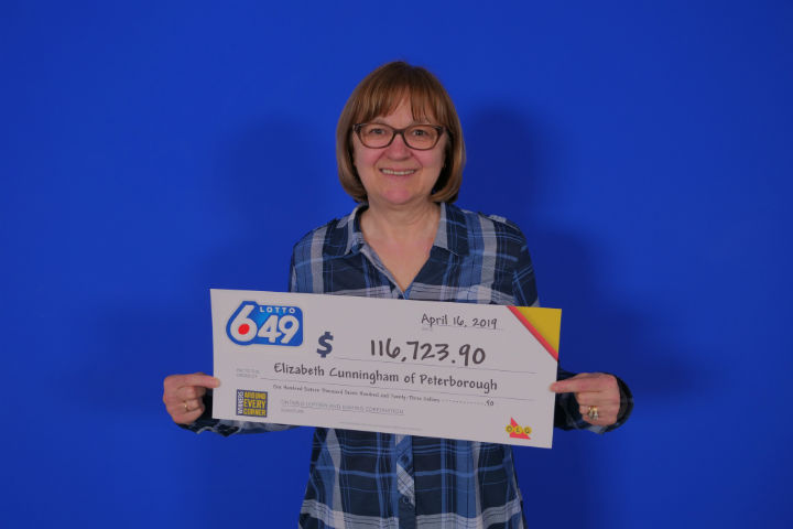 Elizabeth Cunningham of Peterborough won over $116,000 from OLG’s Lotto 6/49.