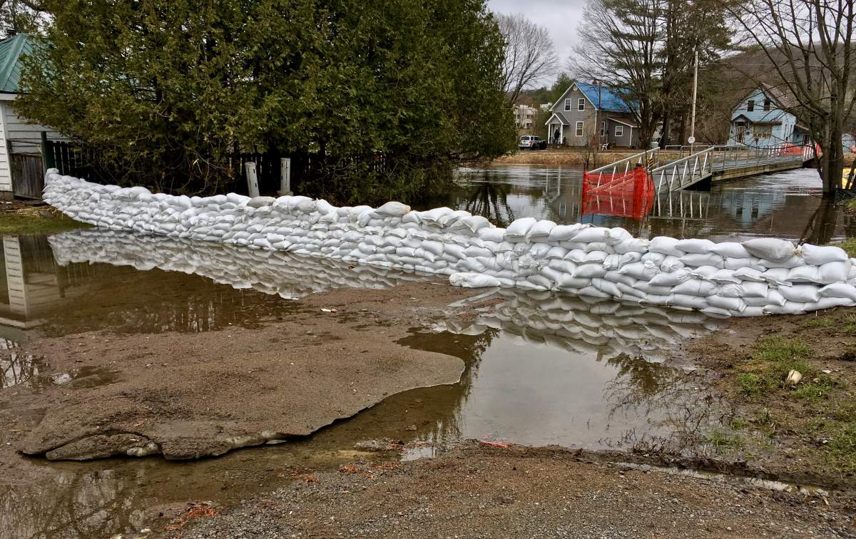 Flooding along the Gull River in Minden on April 24, 2019.