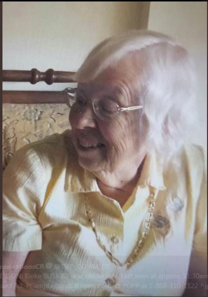 Missing woman 82-year Rieke Buss.