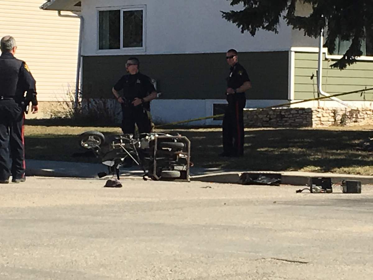 A 65-year-old man is dead after a collision between a mobility scooter and a vehicle at an intersection in Saskatoon’s Avalon neighbourhood.