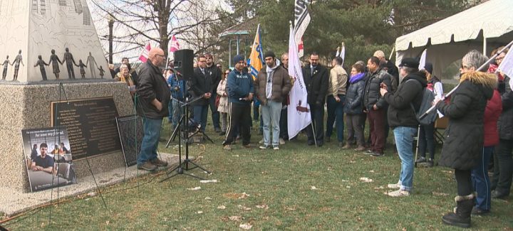 Edmontonians gather on Sunday to commemorate lives lost in the workplace in 2018.