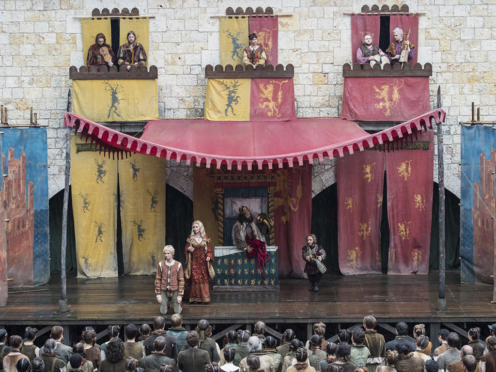 Of Monsters of Men — who can be seen spread among the upper balconies — made a cameo on ‘Game of Thrones’ — ‘The Door’ (Season 6, Episode 5).