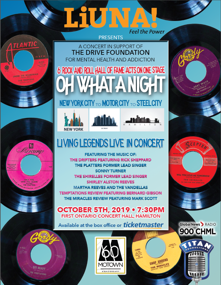 The FirstOntario Concert Hall will host a night of New York City and Motown legends on Oct. 5, 2019.
