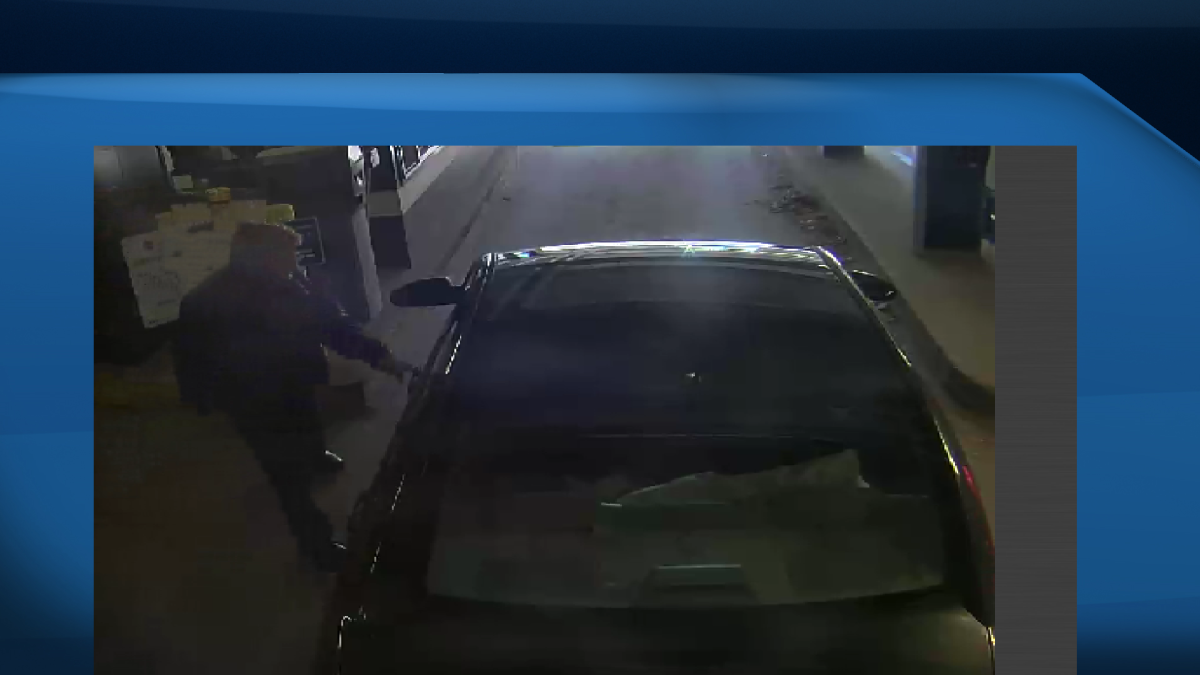 Kingston police are looking for two men who allegedly broke a parking lot barrier in the parking garage opposite to KGH.