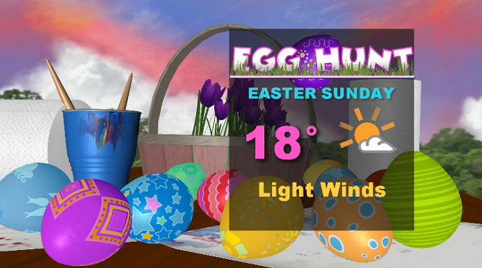 Perfect day for egg hunts is on the way for Easter Sunday.