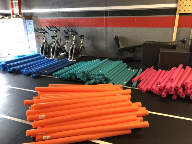 The pool noodles are ready ahead of Sunday's Guinness world record attempt by the Oakville Aquatic Club.