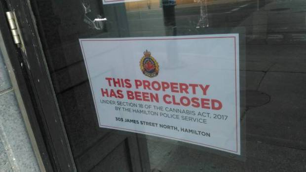 A provincial joint enforcement team raided three more unauthorized pot shops in Hamilton on Thursday.