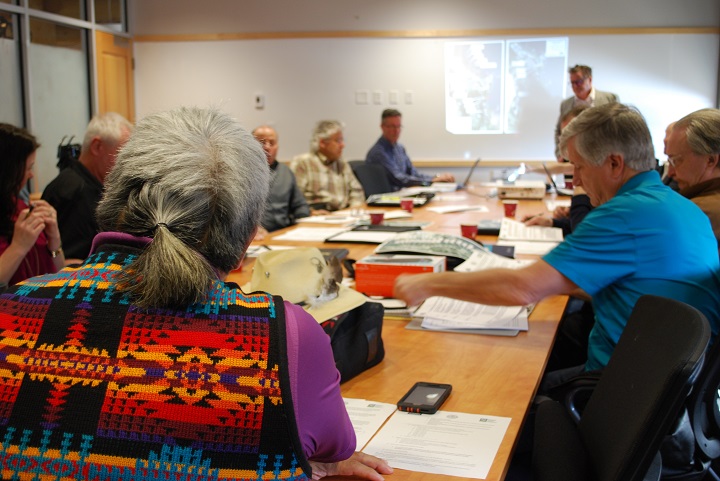 Members of the Sicamous to Armstrong rail trail corridor committee met at the Splatsin Community Centre on March 15 to discuss recommendations.