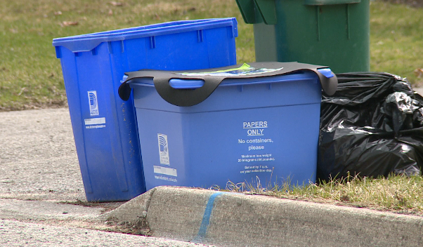 Durham Region is testing out blue bin lids in efforts to reduce littering that can happen when contents in the bin blow away.