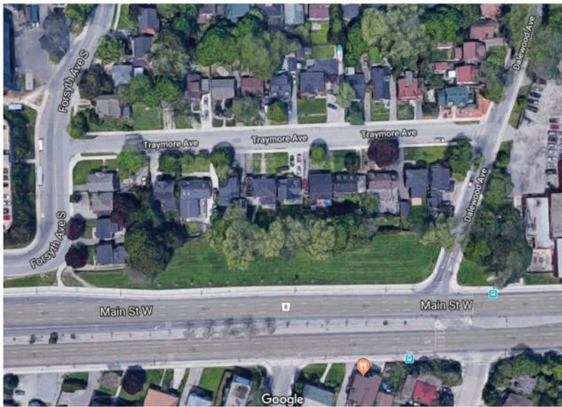 McMaster University's proposed off-campus residence would be built on Main Street West between Dalewood Avenue and Forsythe Avenue.