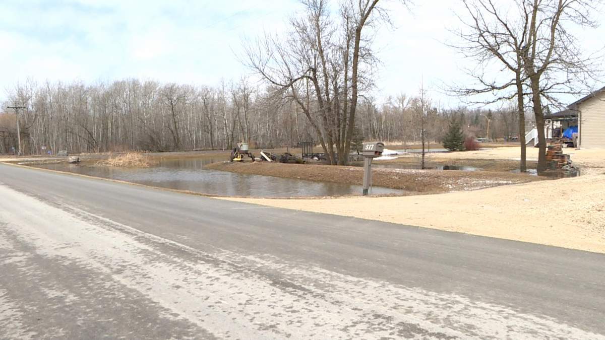 A flooded ditch near Petersfield, Man.