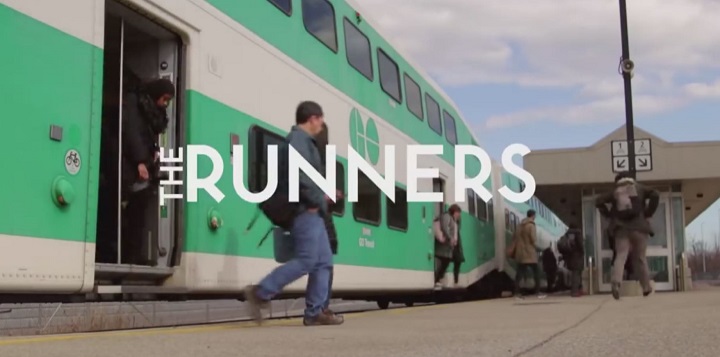 A Mississauga man created a comical video showing GO train commuters running their cars like animals.
