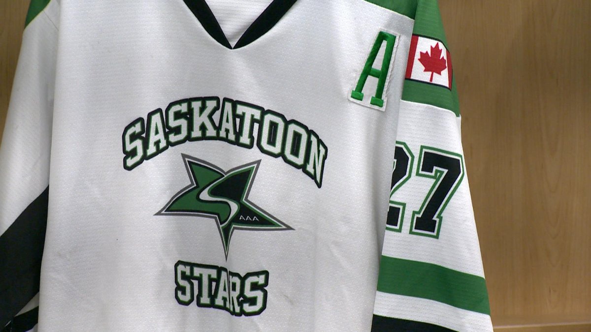 Grace Shirley had a hat trick to lead the Saskatoon Stars to a 6-4 victory over the Stoney Creek Sabres at the Esso Cup.