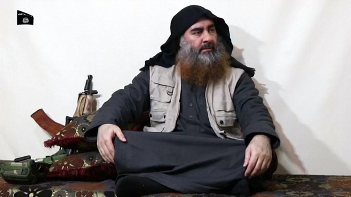 A bearded man with Islamic State leader Abu Bakr al-Baghdadi's appearance speaks in this screen grab taken from video
.