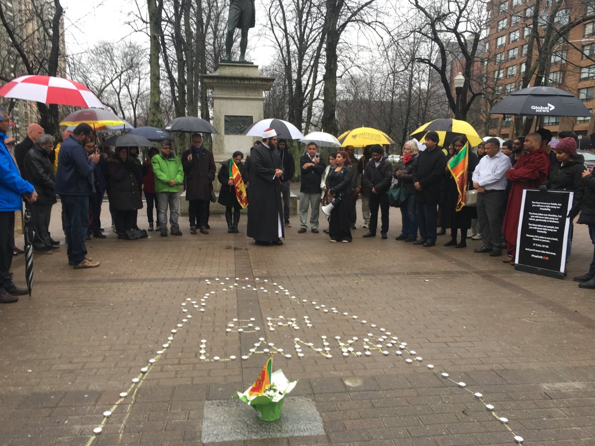 About a hundred people gathered in Halifax's Victoria Park on Tues. April 23, 2019 for a candlelight vigil in memory of those killed in Easter Sunday terror attacks in Sri Lanka.