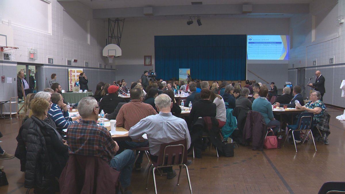 Parents and community members meet in January 2019 to discuss the possible closure of St. Gabriel Catholic School.