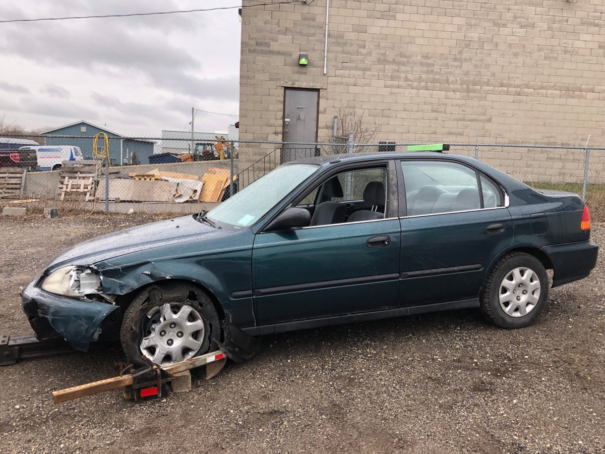 Guelph police say charges have been laid after a stolen car crashed into two cruisers on Thursday morning. 