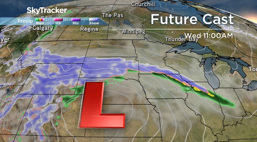 RPM weather model showing storm system developing mid-week.