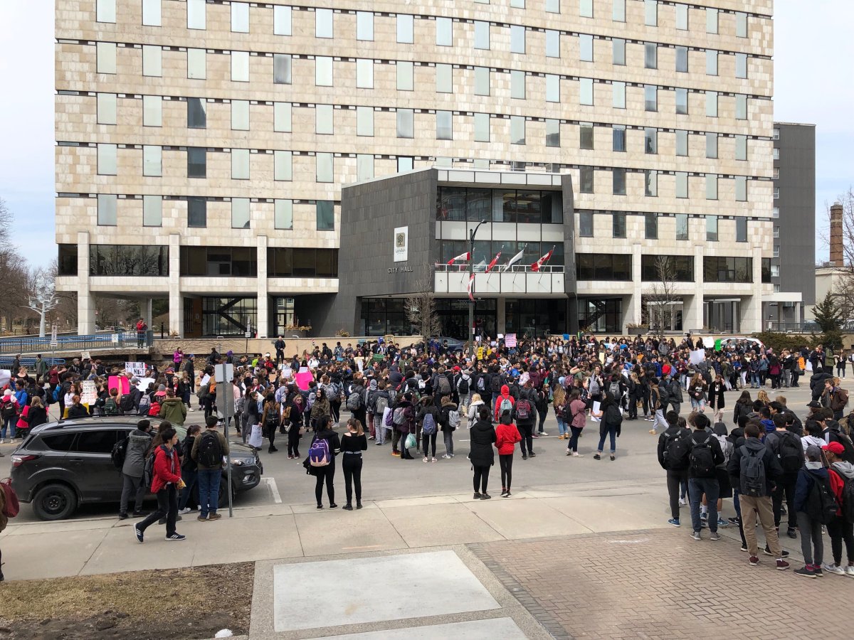 Hundreds of students gathered on the steps of City Hall Thursday afternoon to rally against education changes from the Ontario government.