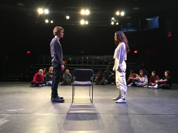 Performers with Calgary Young People's Theatre rehearse at the West Village Theatre.