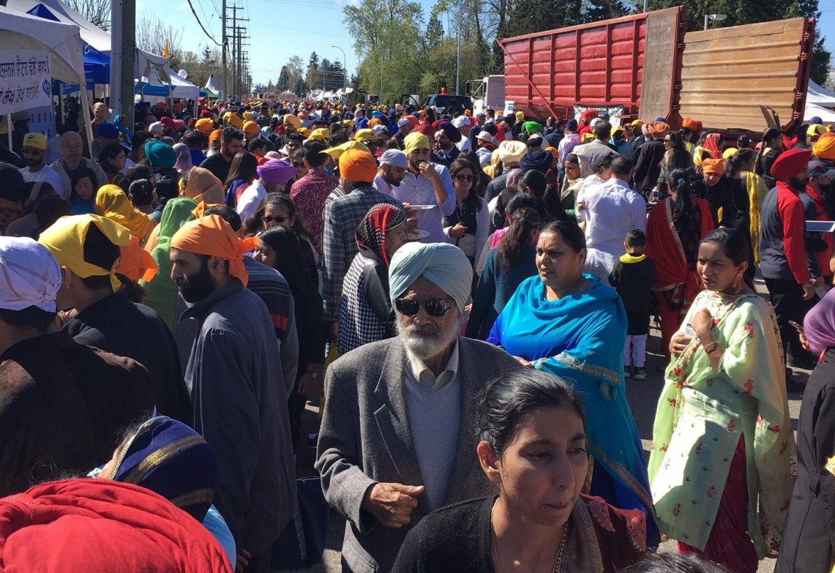 Crowds pack the streets of Surrey for the annual Vaisakhi parade Saturday, April 20, 2019. The parade saw a record-breaking 500,000 people.