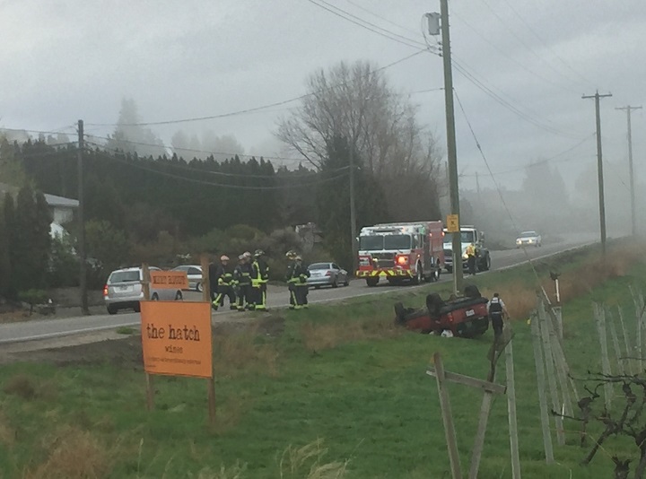 A single-vehicle accident occurred in West Kelowna on Friday morning.