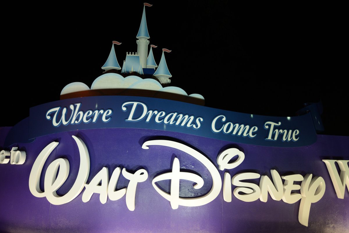A sign welcoming people to Walt Disney World near Orlando, Florida. 