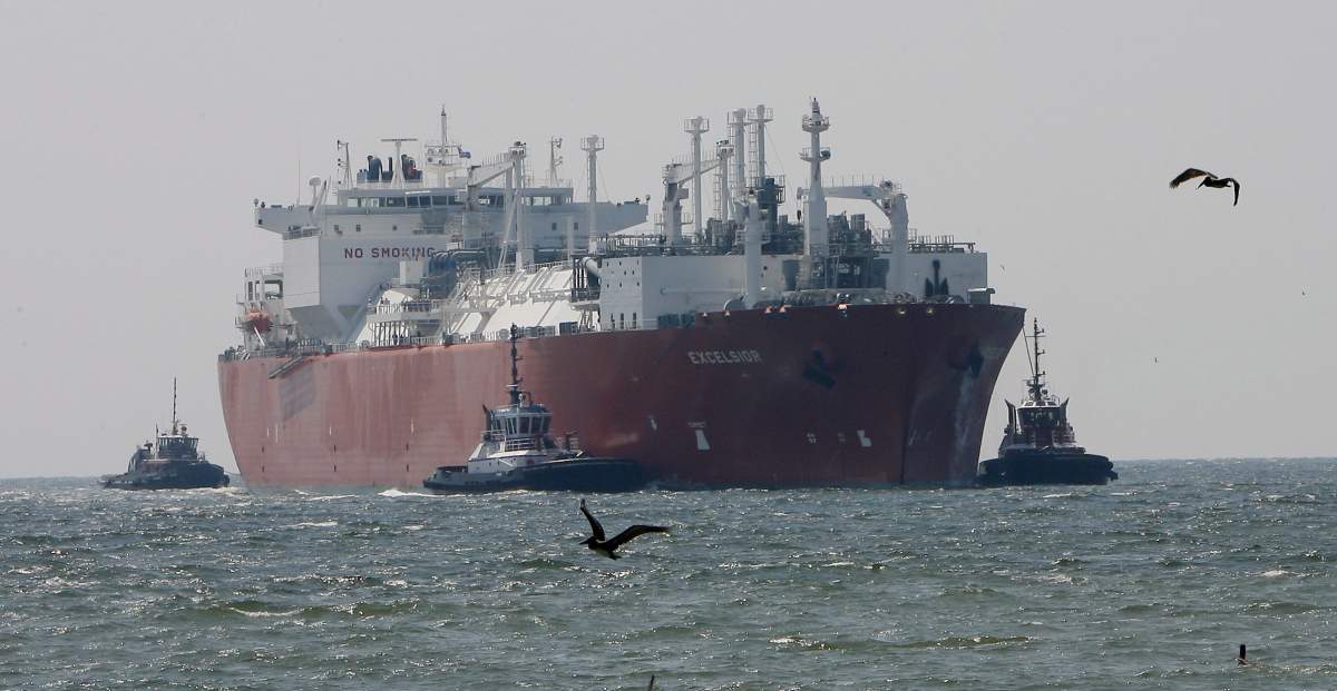 In this April 15, 2008 file photo, the Excelsior arrives at the Freeport LNG (Liquid Natural Gas) terminal in Houston.