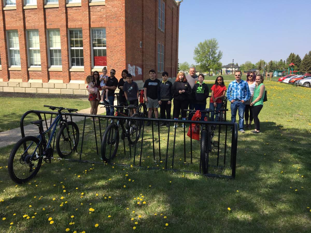 Spruce Avenue students receive their new bikes thanks to a generous Good Samaritan. May 28, 2019.