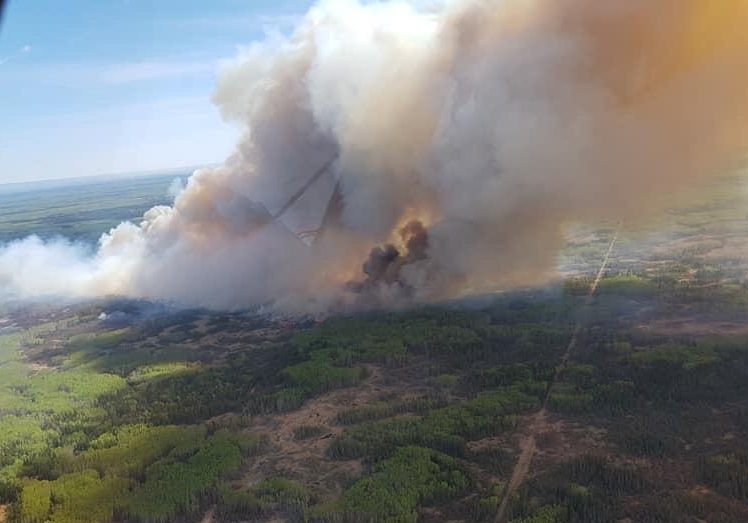 The wildfire burning near Manning, Alberta, on May 30, 2019.