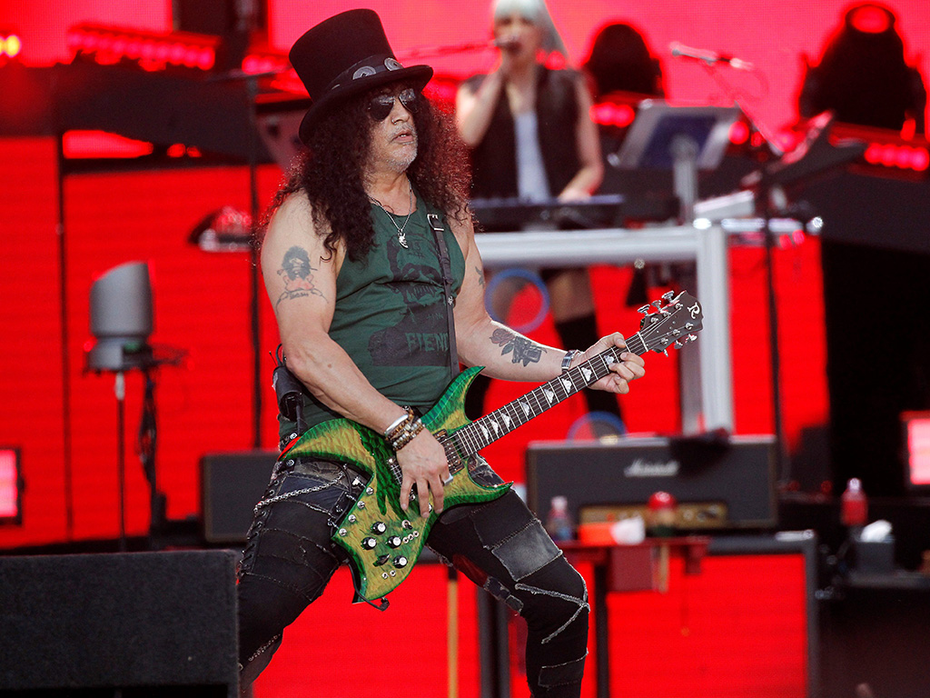 Slash of Guns N’ Roses performs during the Download Festival in Madrid, Spain, on June 29, 2018.