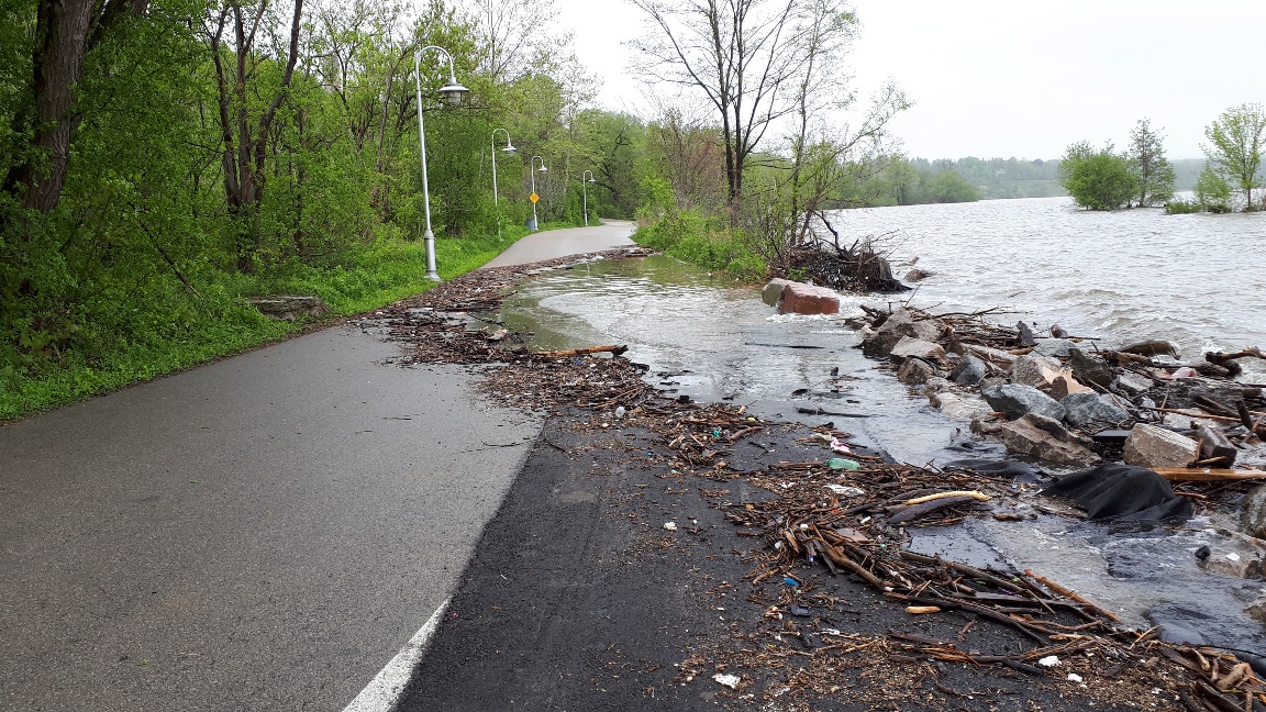 The waterfront trail has been closed several times in recent years because of erosion and storm damage.