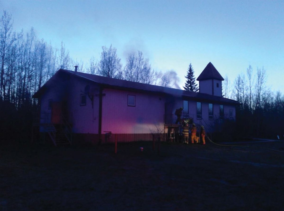 RCMP says  arson caused "extensive" damage  to the Zion United Church in Alberta Beach on May 10, 2019. 