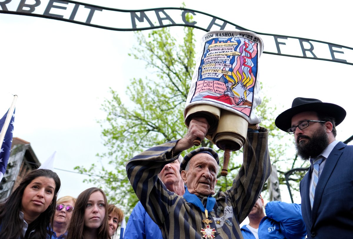 Holocaust survivor Edward Mossberg participates in 28th 'March of the Living.' in Oswiecim, Poland.