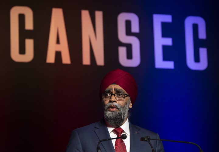 Minister of National Defence Minister Harjit Sajjan speaks at Canada's global defence & security trade show in Ottawa.