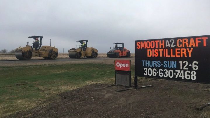 Paving on Highway 42, the road that leads to Smooth 42, was completed one year ago.