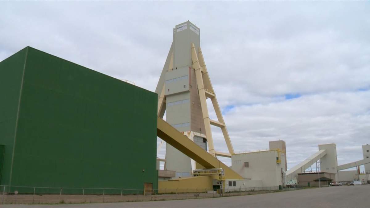 A Nutrien potash mine in Allan, Sask., is shown in this file photo. On Aug. 2, 2018, an employee was injured at the Nurtrien Rocanville Mine Mill.