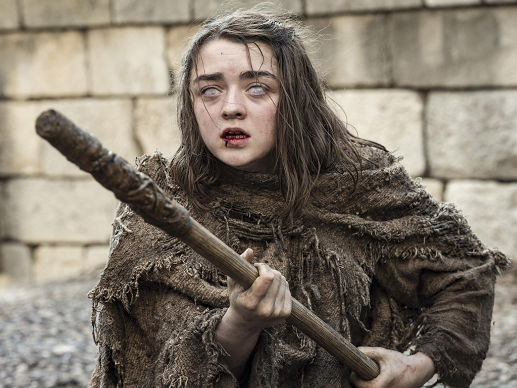 Maisie Williams as Arya Stark in a scene from Game of Thrones‘ sixth season.