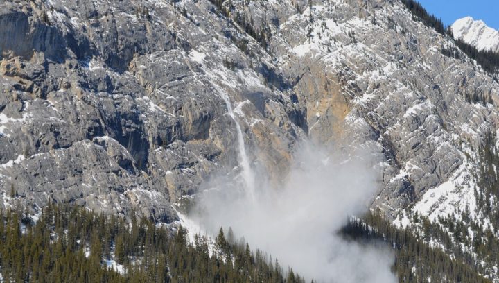 A file image of an avalanche. Multiple people were swept up in one in Kananaskis on Saturday night.