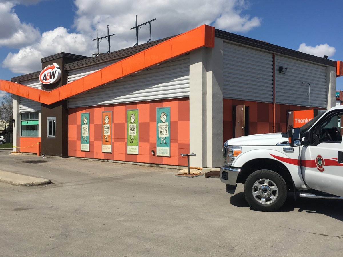 A fire broke out at this Winnipeg A&W Sunday morning.