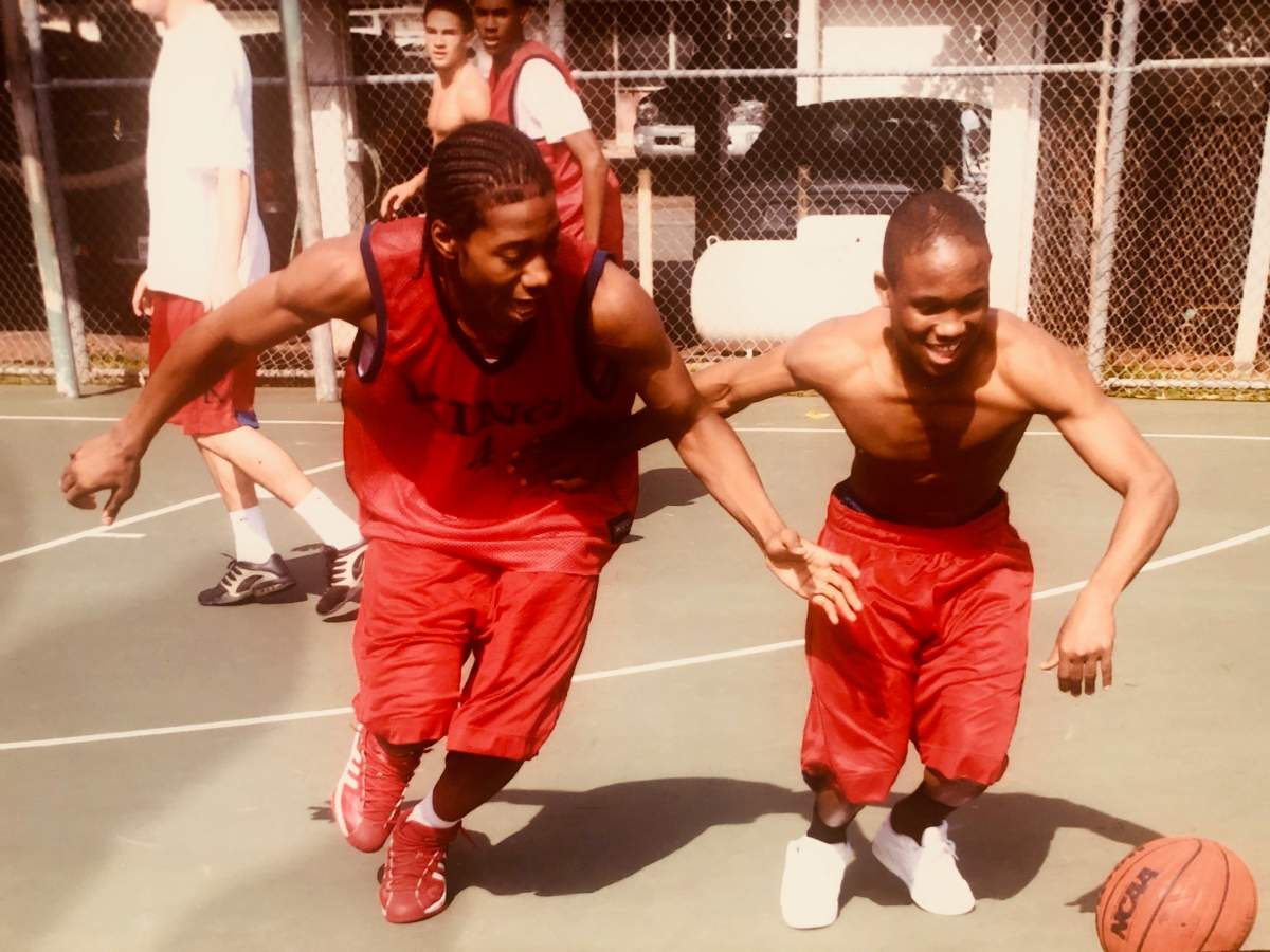 A teenage Kawhi Leonard is pictured in this photo from his former high school coach.