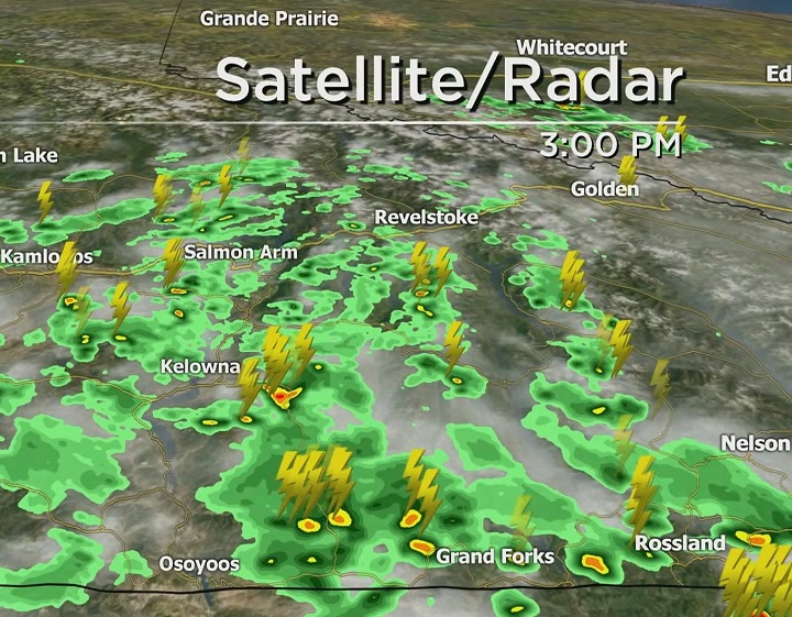 A series of fires have sparked to life between Kamloops and Cache Creek, along with three fires well east of 100 Mile House, with lighting being suspected as the cause.