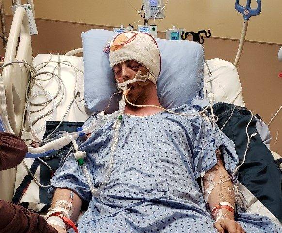 Bradley Eliason while in critical condition at KGH.