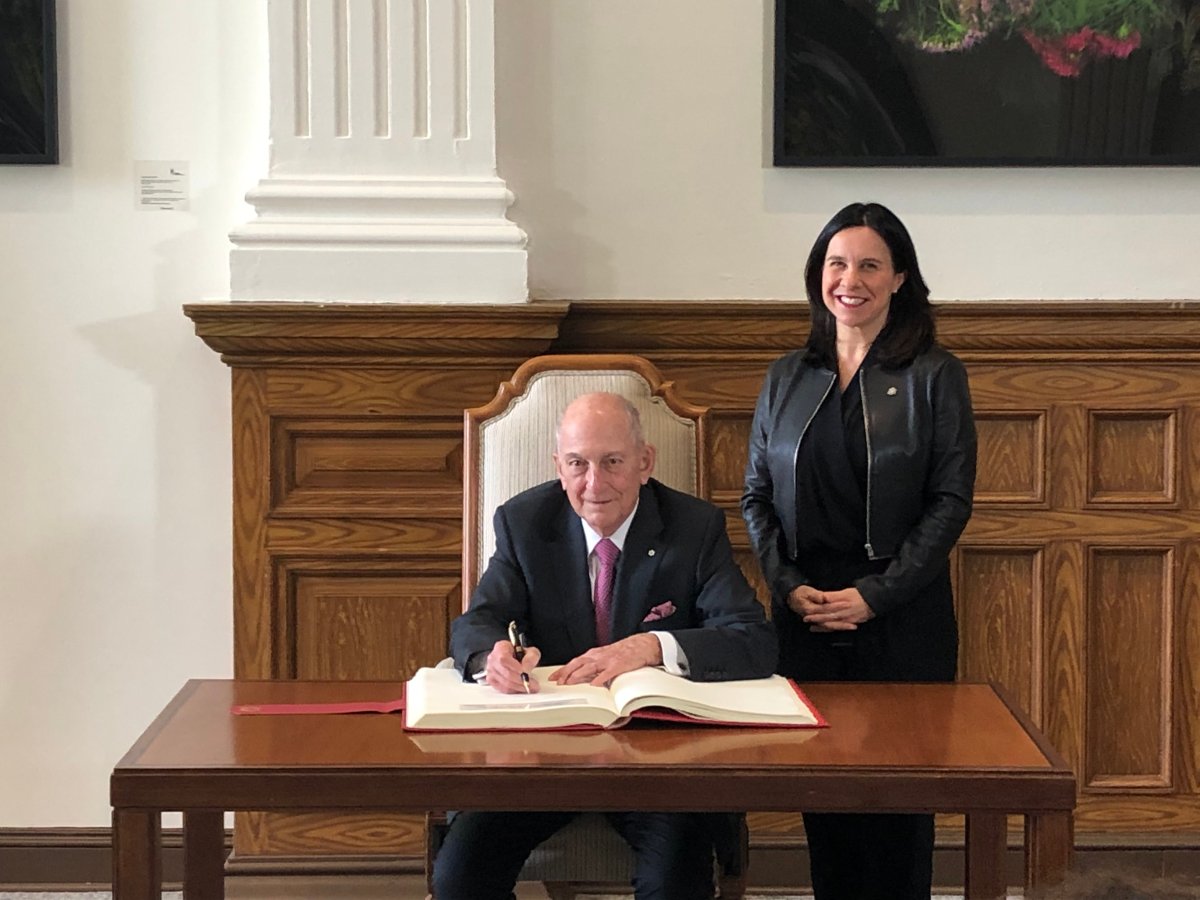 Charles Bronfman and Valerie Plante at Montreal City Hall. Tuesday May 21, 2019. 