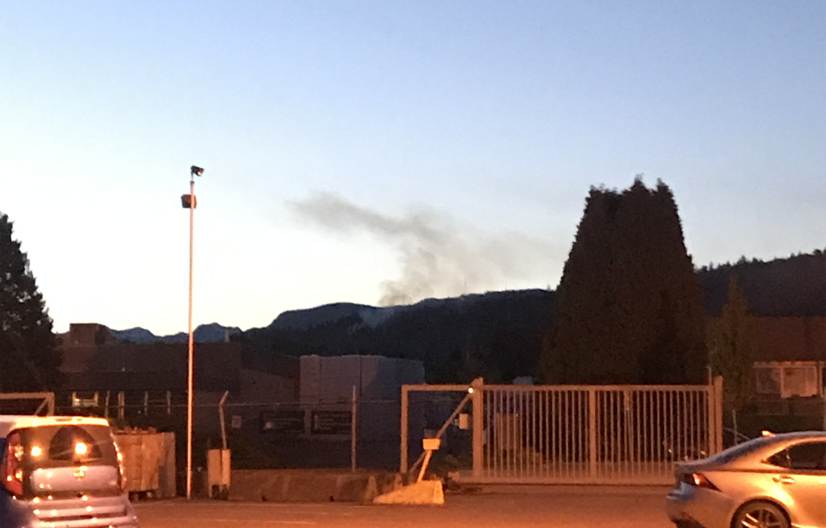 Brush fire sends up smoke from Burnaby Mountain - image