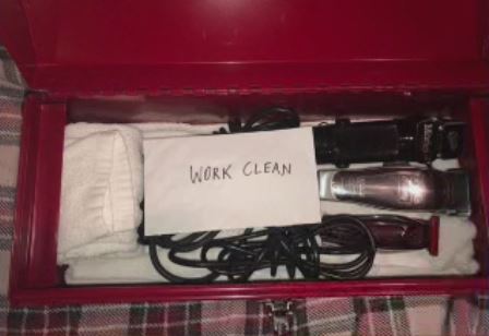 The note Mironov says Hurson gave him during his apprenticeship, adding he keeps it in his toolbox.