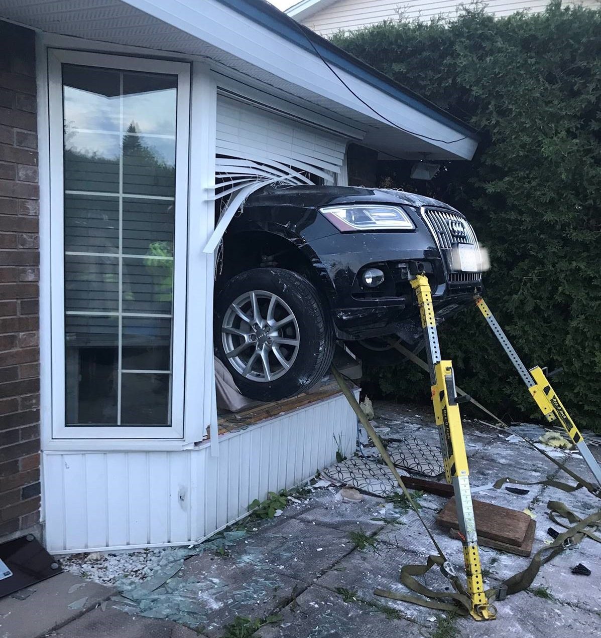Ottawa fire says it's "a miracle" only one person sustained minor injuries after a car smashed through the living room of a home on Ingram Crescent on Monday.
